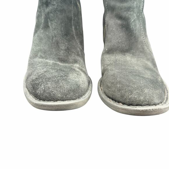 Born Black Suede Tall Riding Boots Lace Back 9M F33103 - Picture 2 of 16